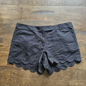 J. Crew Black Scalloped Shorts